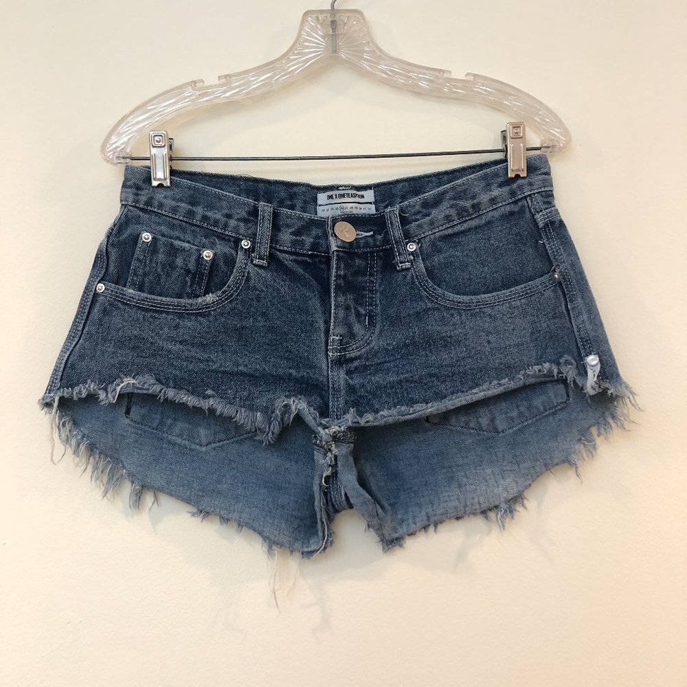 One Teaspoon Oversized Cutoff Denim Bonitas Shorts